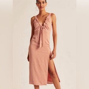 NWT Abercrombie and Fitch Cinched Neck Slip Midi Dress Sz XSP